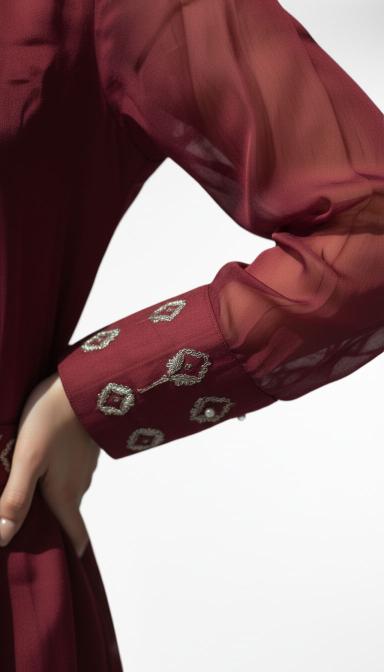Ruby Elegance Embroidered Co-ord Set