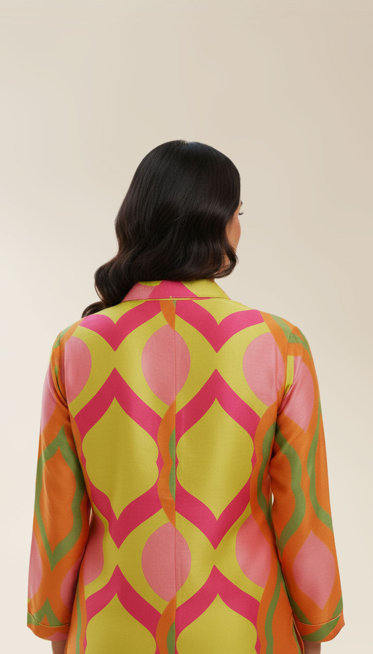 Neon Glow Geometric Co-ord set