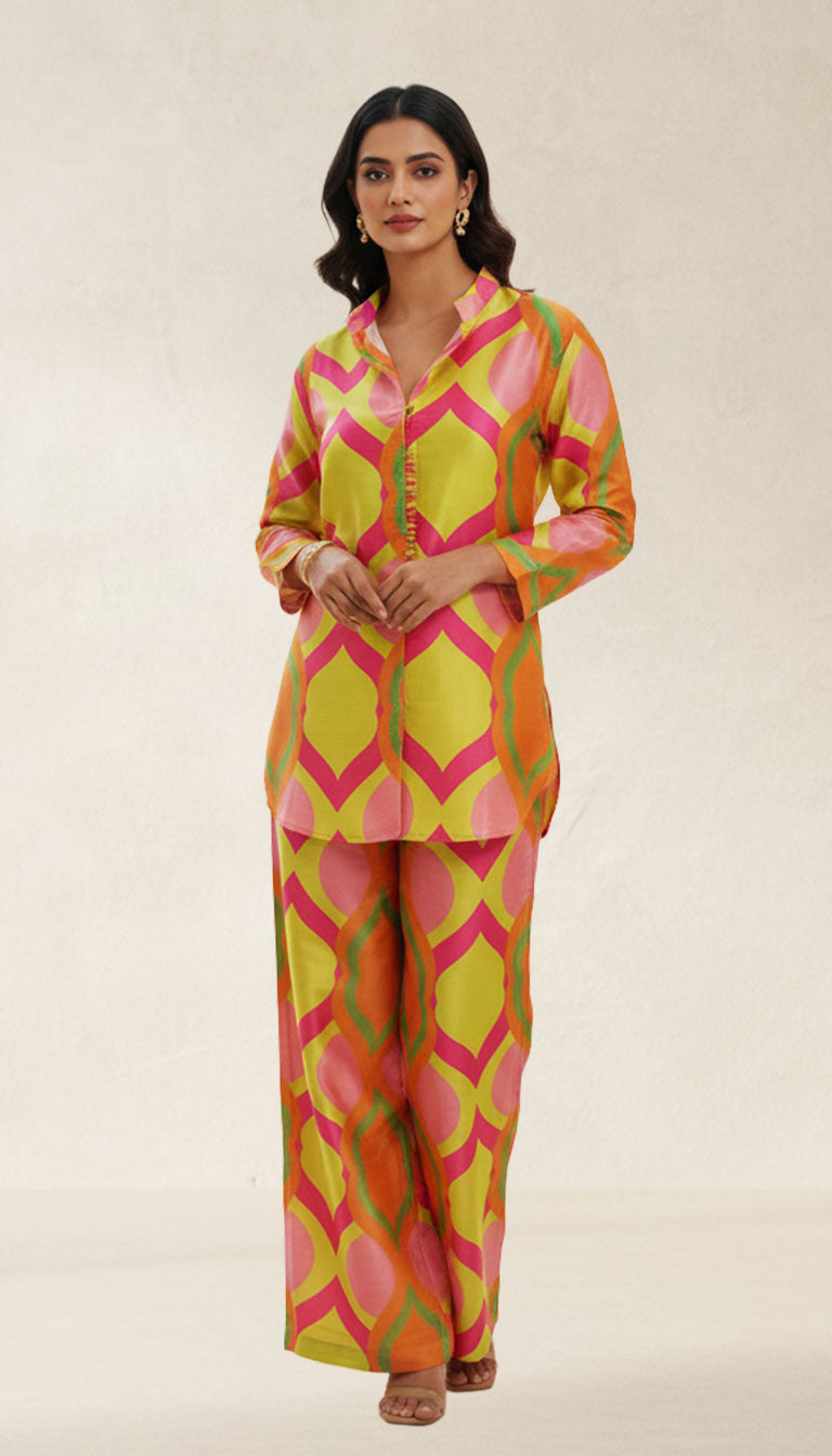 Neon Glow Geometric Co-ord set