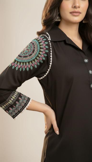 Midnight charm embroidered co-ord set