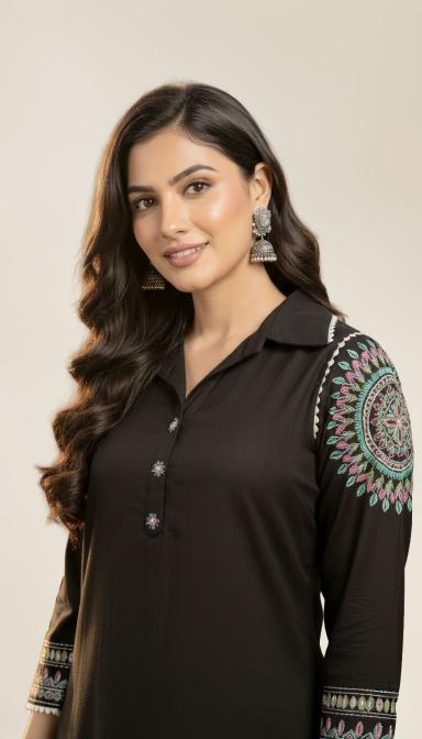 Midnight charm embroidered co-ord set