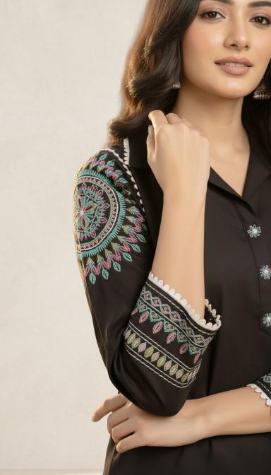 Midnight charm embroidered co-ord set