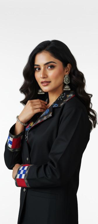 Black Sambalpuri Co-ord Set