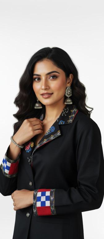 Black Sambalpuri Co-ord Set