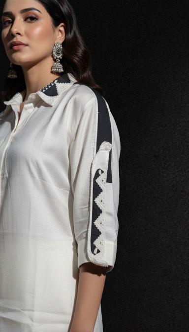 Pure white ivory grace Embellished Co-ord set