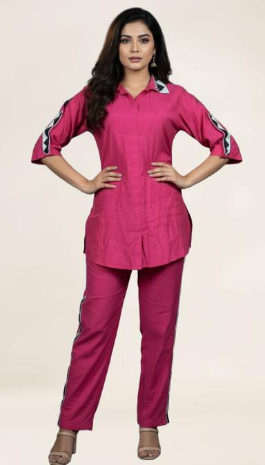 Bright fuchsia pink pop statement co-ord set