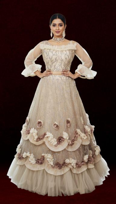 Pastel indo Western Lahenga set