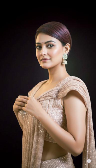 Rose Gold sequins Indo Western Draped indo Western