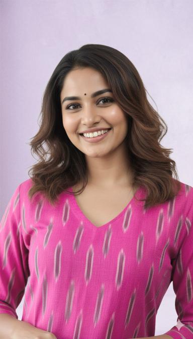 Pink Ikkat Straight Kurti