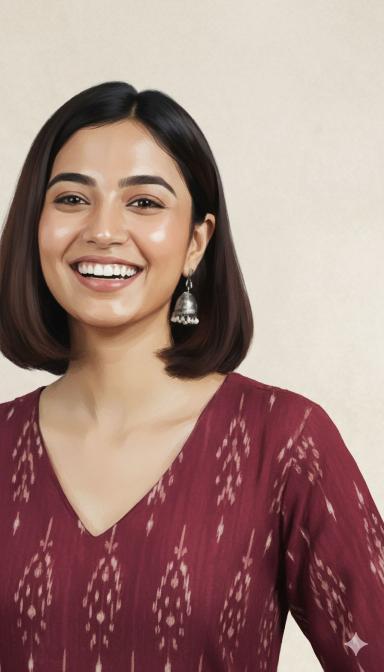 Maroon Ikat A-Line Kurti