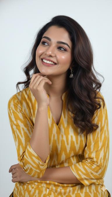 Mustard Ikat Straight Kurti
