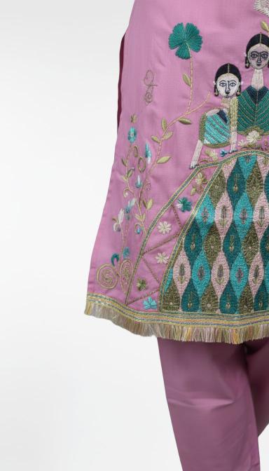 Pink Embroidered Co-ord Set