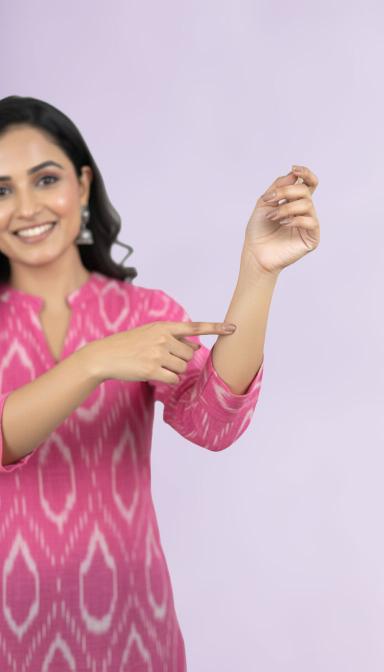 Pink Ikat Straight Kurti