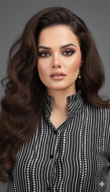 Midnight Stripes Pleated Collar Shirt