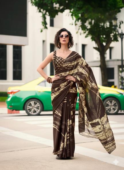 Urban Earth Abstract Saree