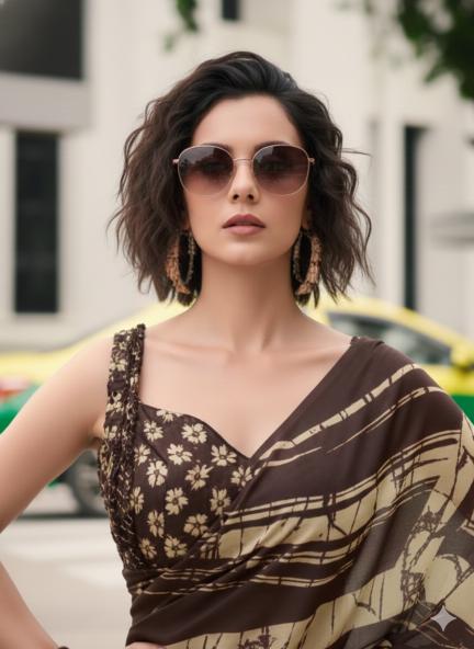 Urban Earth Abstract Saree