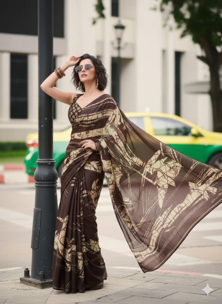 Urban Earth Abstract Saree