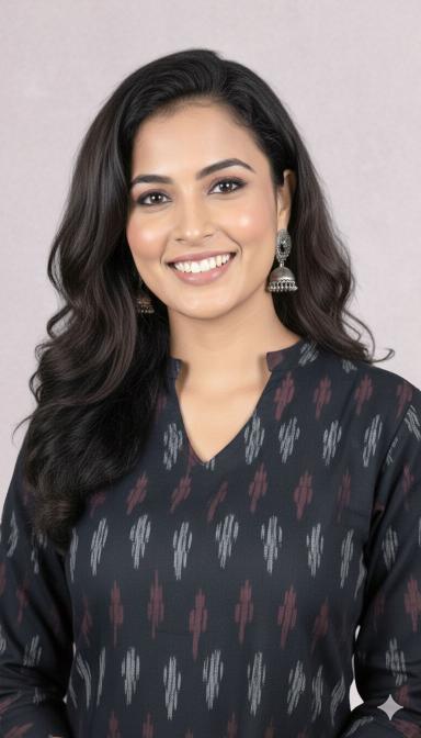 Black Ikat Straight Kurti