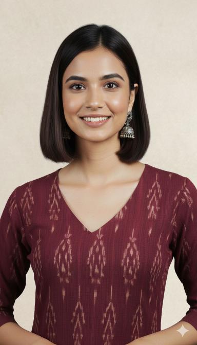 Maroon Ikat A-Line Kurti