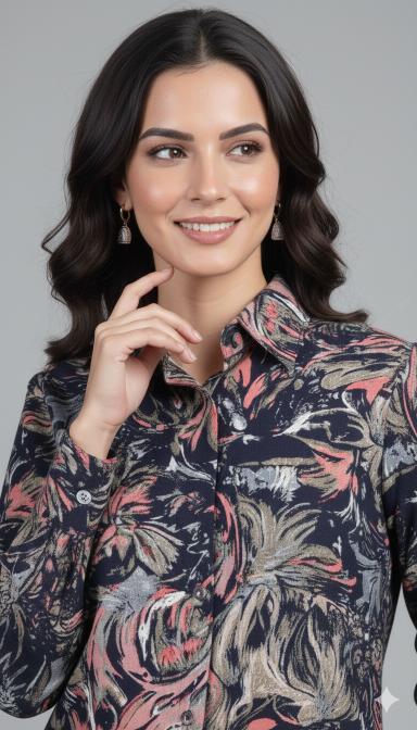 Midnight Bloom Floral Shirt & Pant Co-ord Set