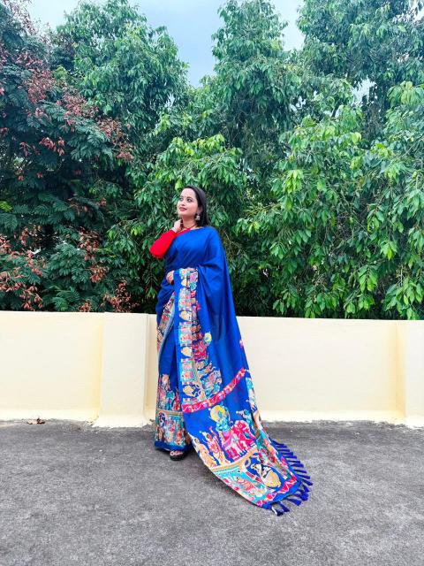 Royal Kalamkari Tassel Saree