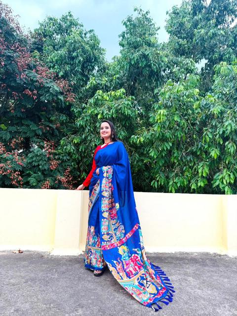Royal Kalamkari Tassel Saree