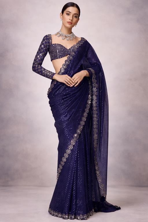Midnight Royale Mirror Saree