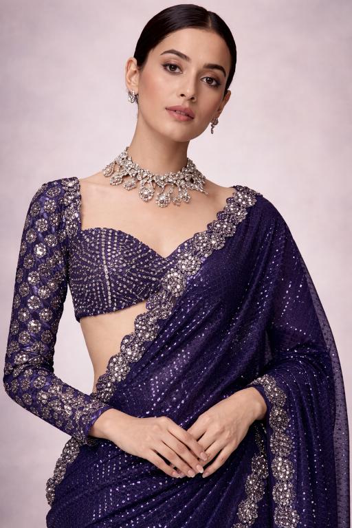 Midnight Royale Mirror Saree
