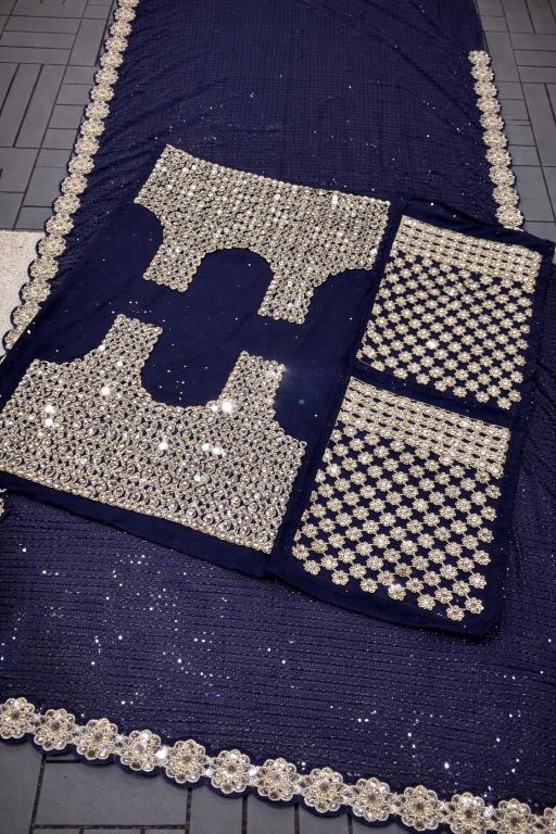 Midnight Royale Mirror Saree