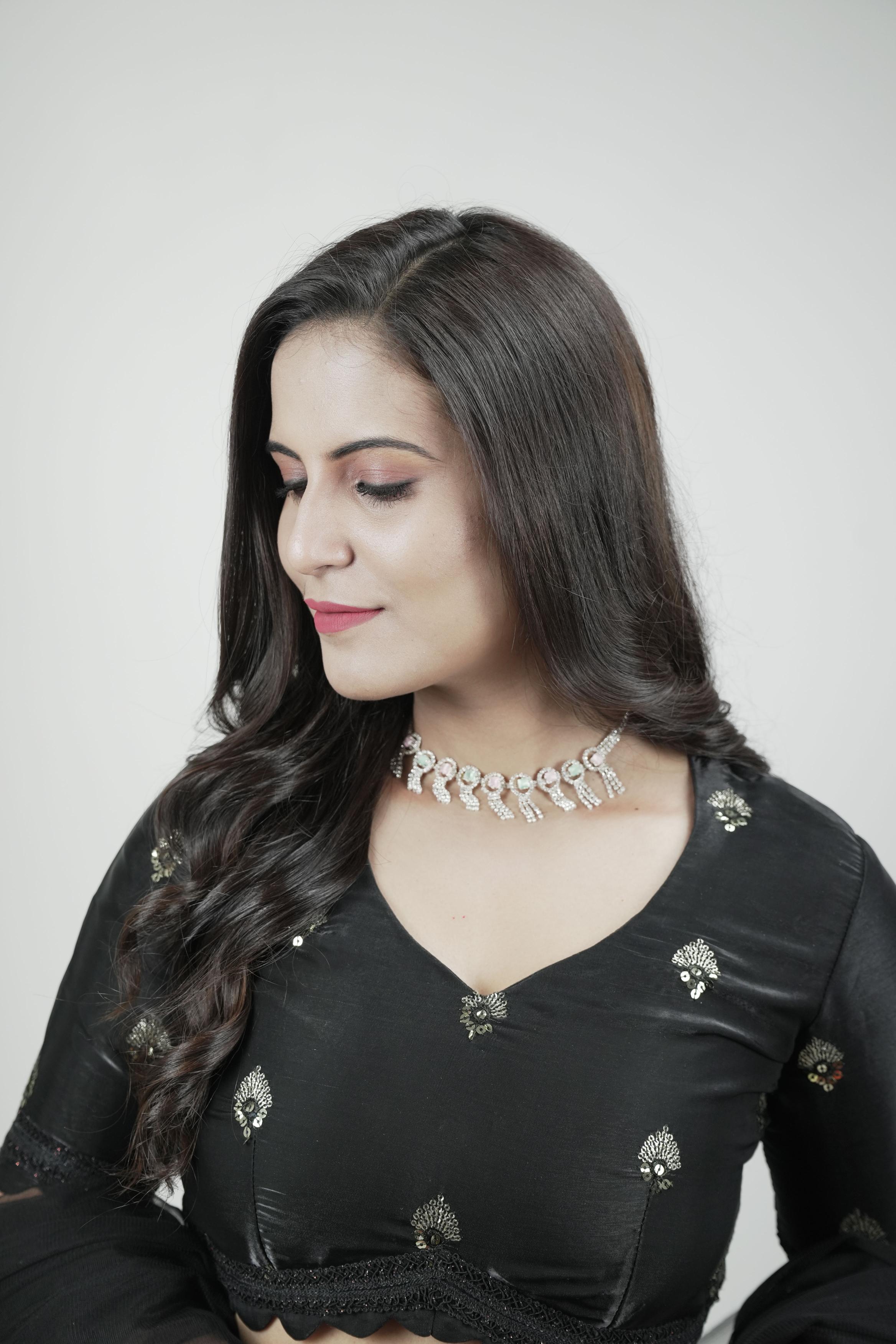 Black Organza Sequins Lahenga set