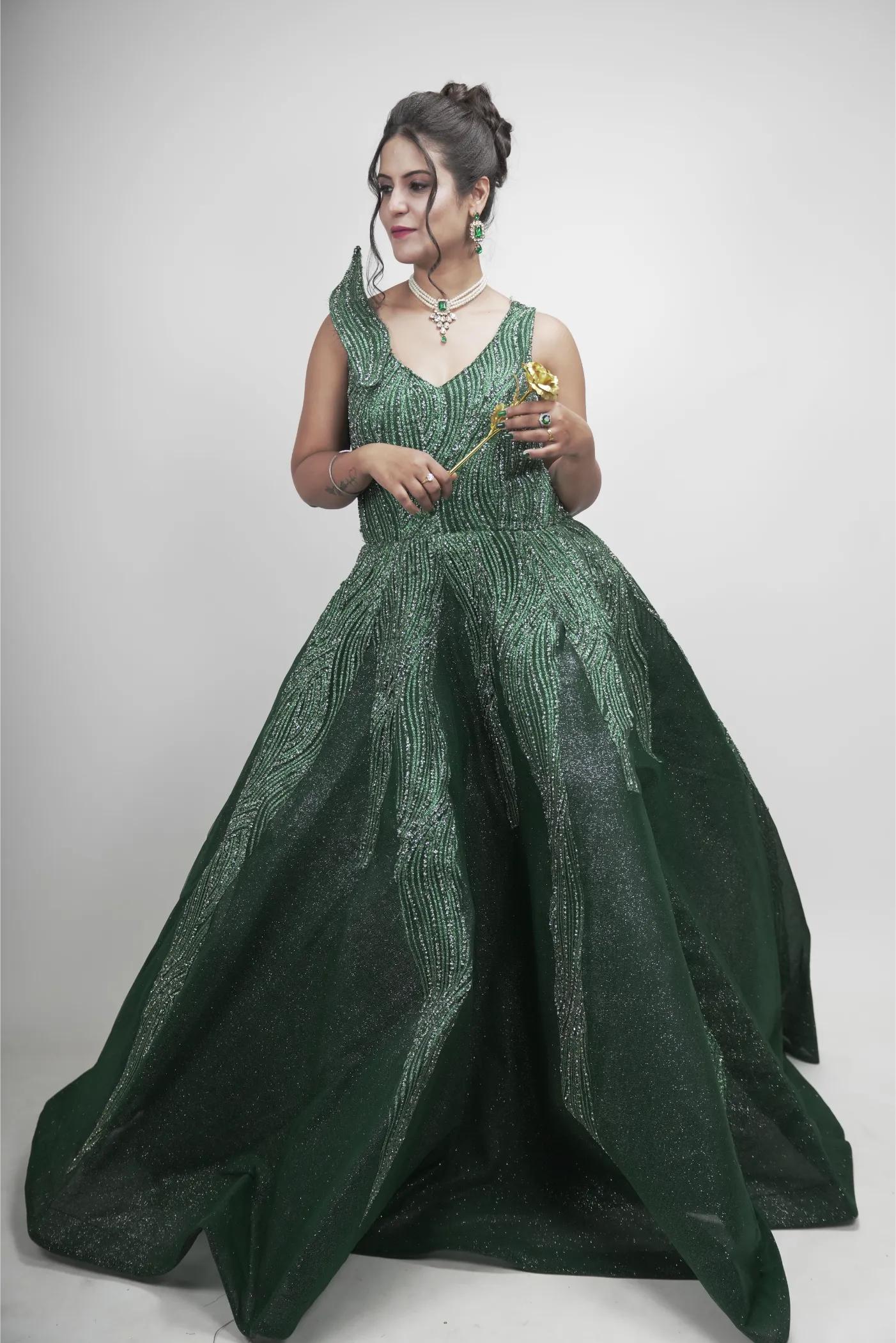 Emerald Green Evening Gown