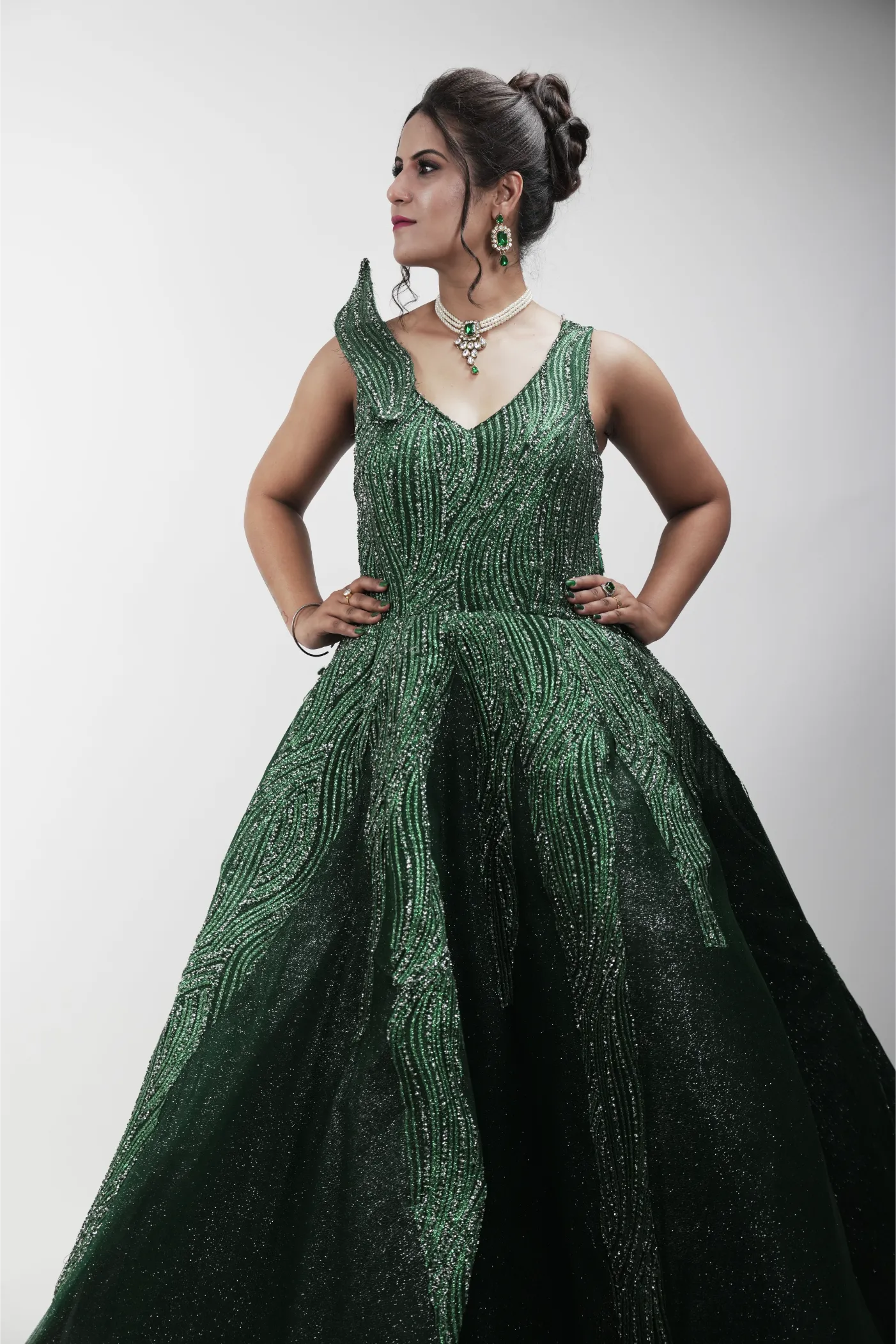 Emerald Green Evening Gown