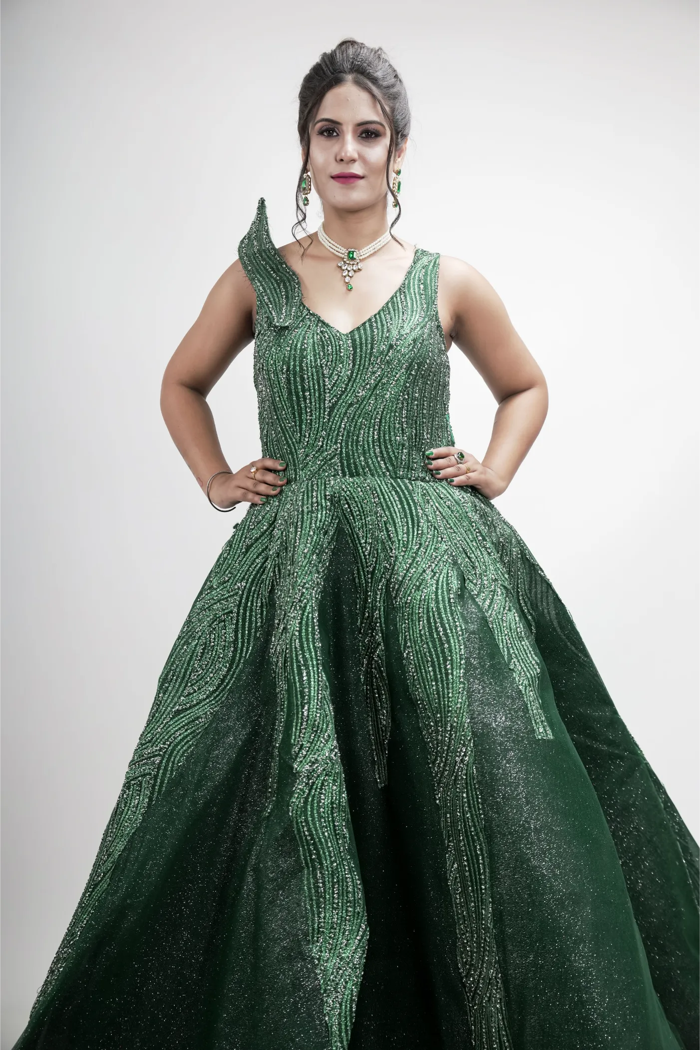 Emerald Green Evening Gown