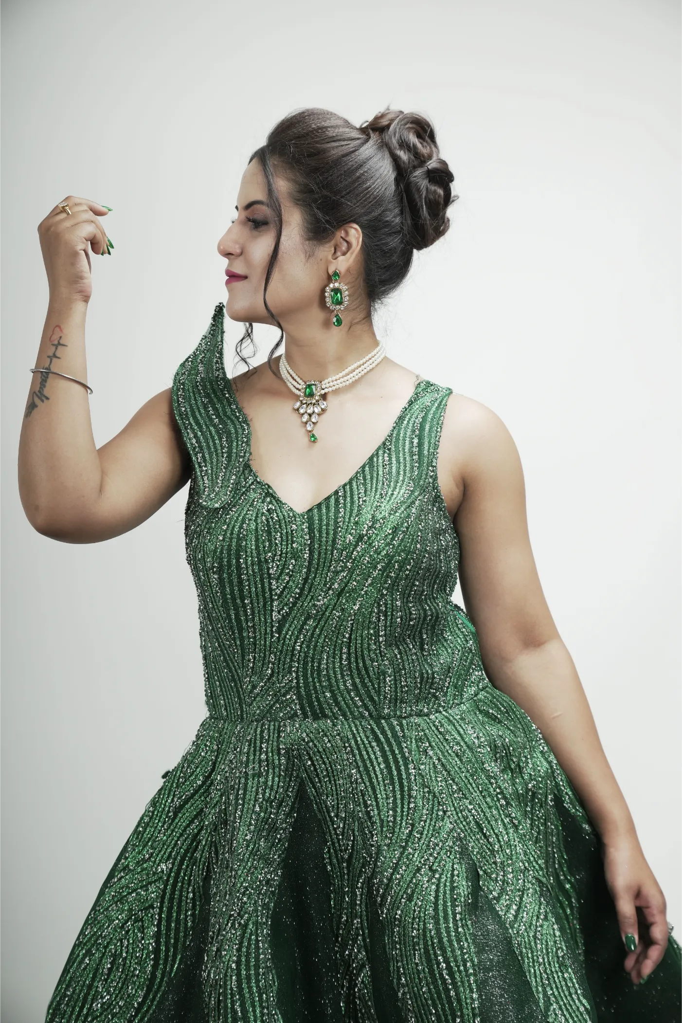 Emerald Green Evening Gown