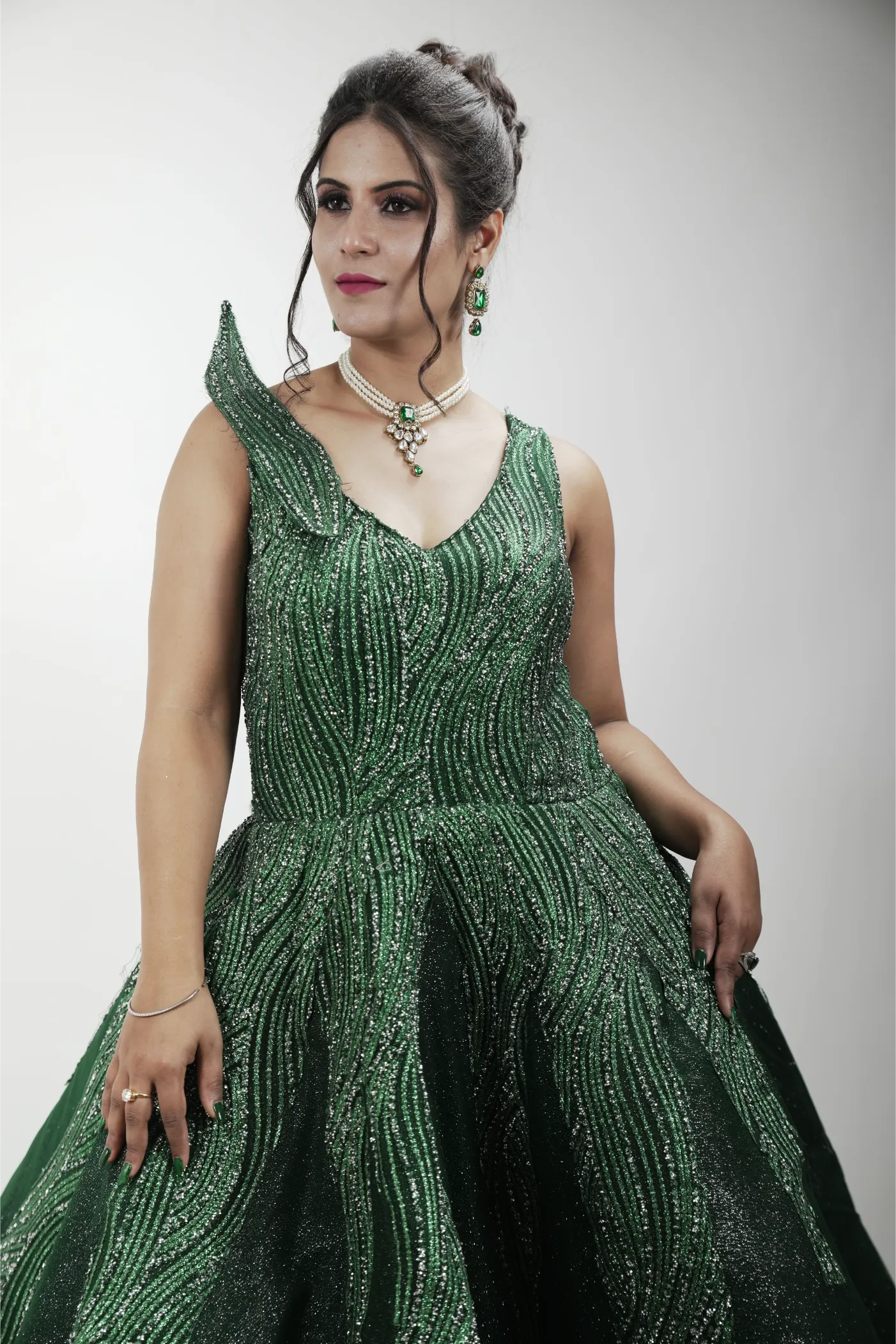 Emerald Green Evening Gown