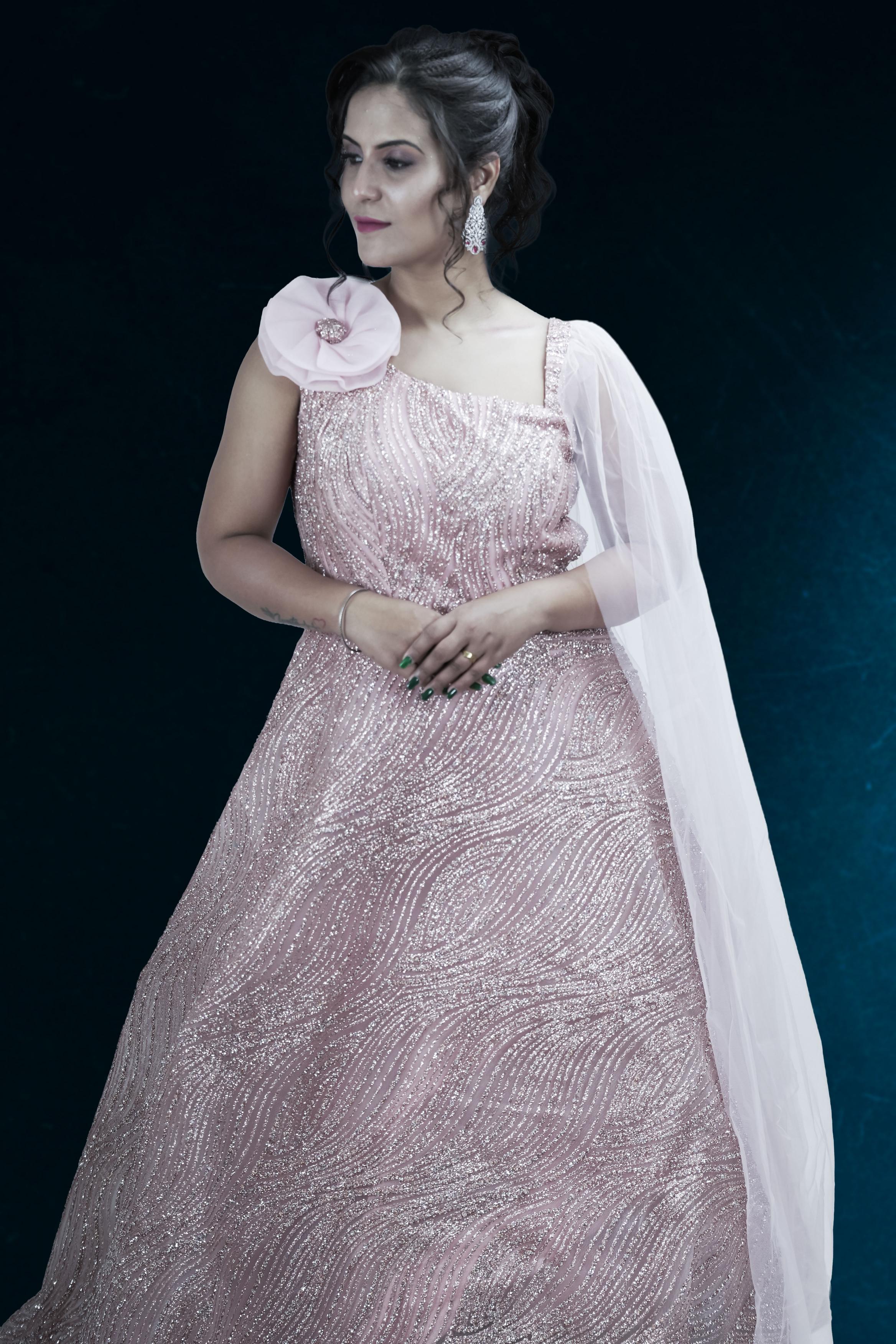 Elegant Pink Evening Gown