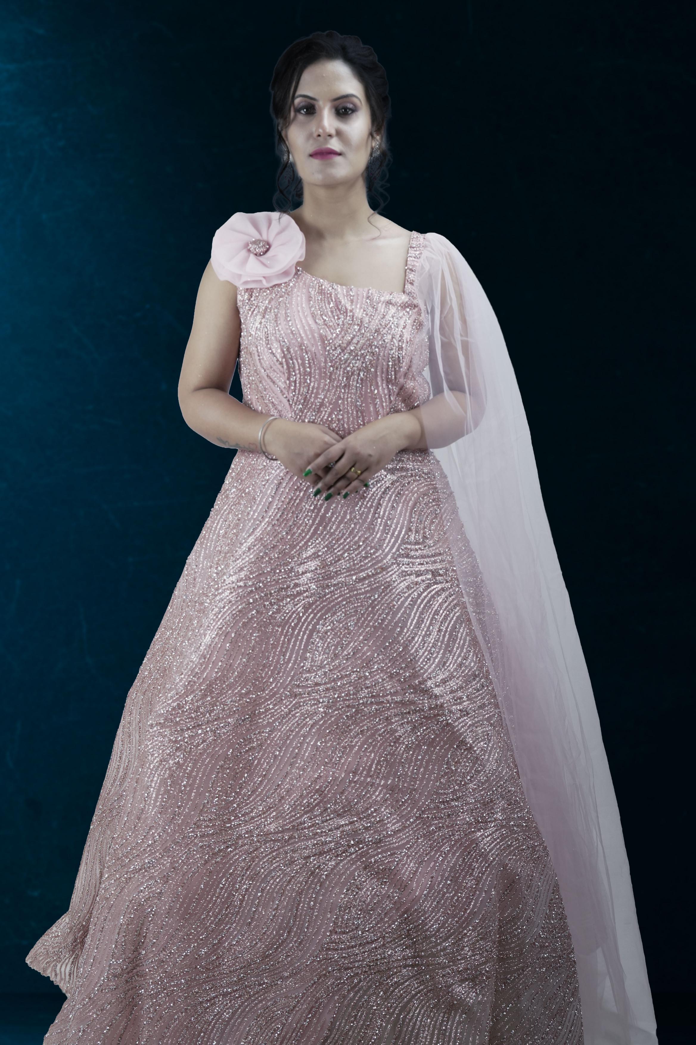 Elegant Pink Evening Gown