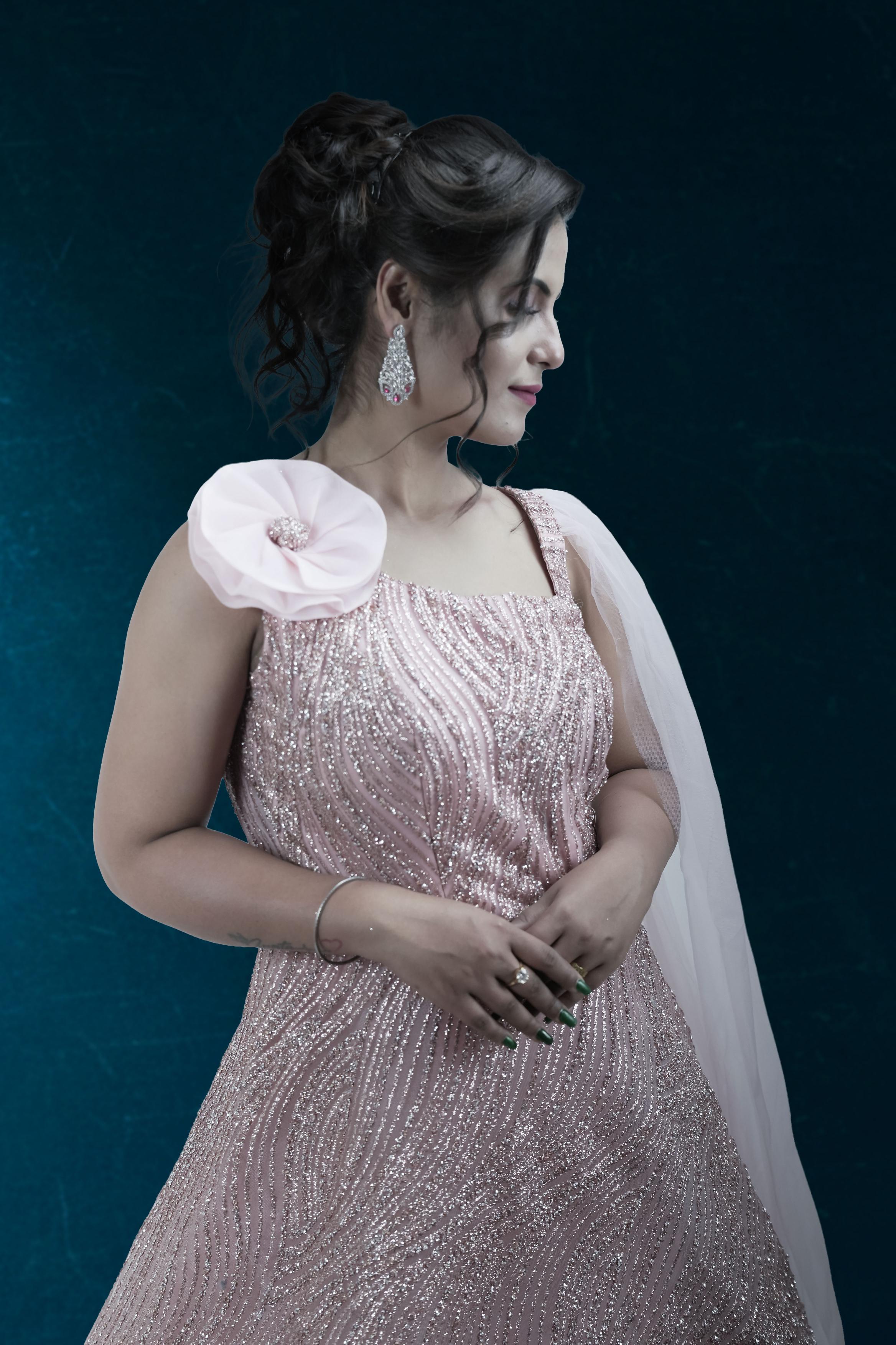 Elegant Pink Evening Gown