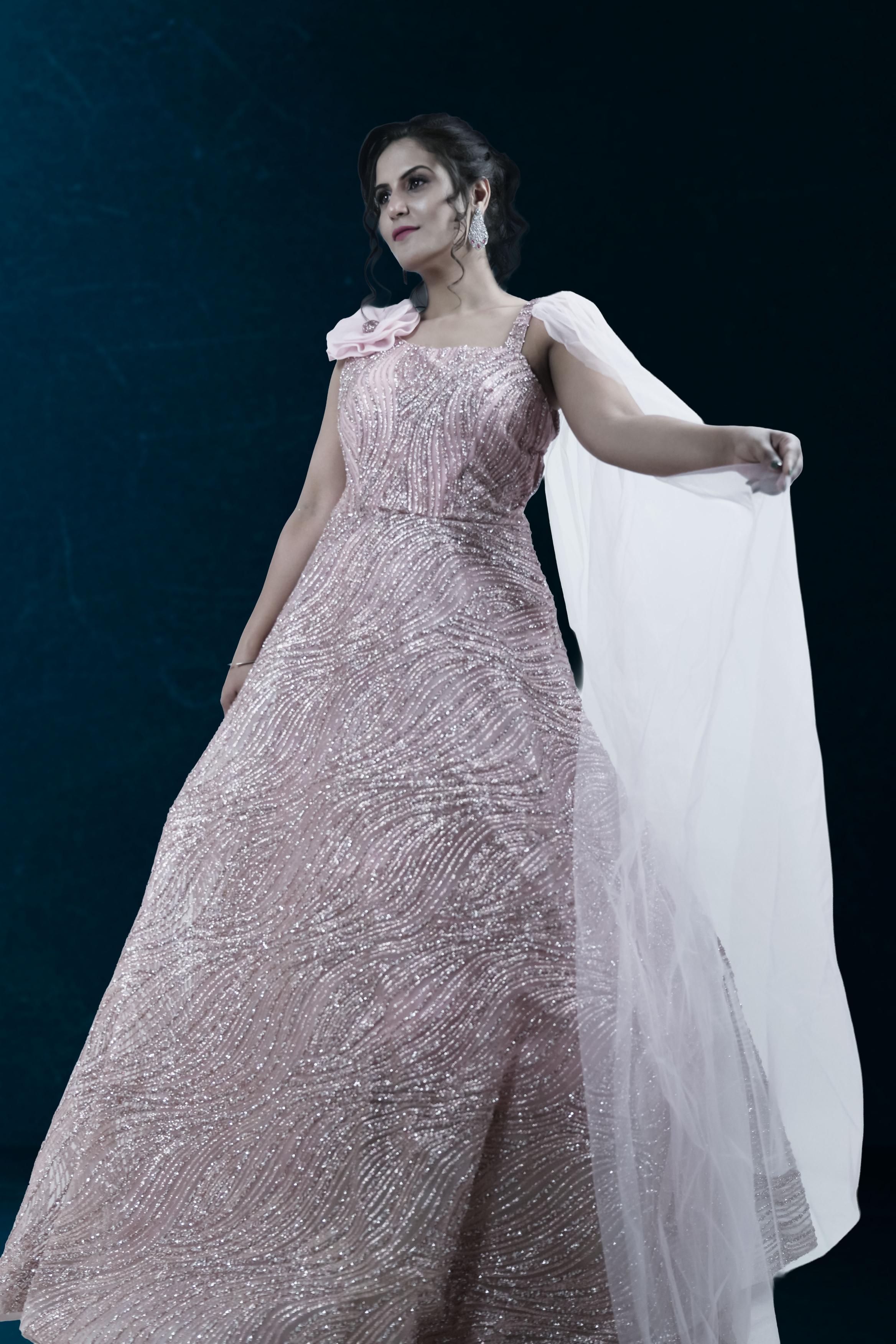 Elegant Pink Evening Gown