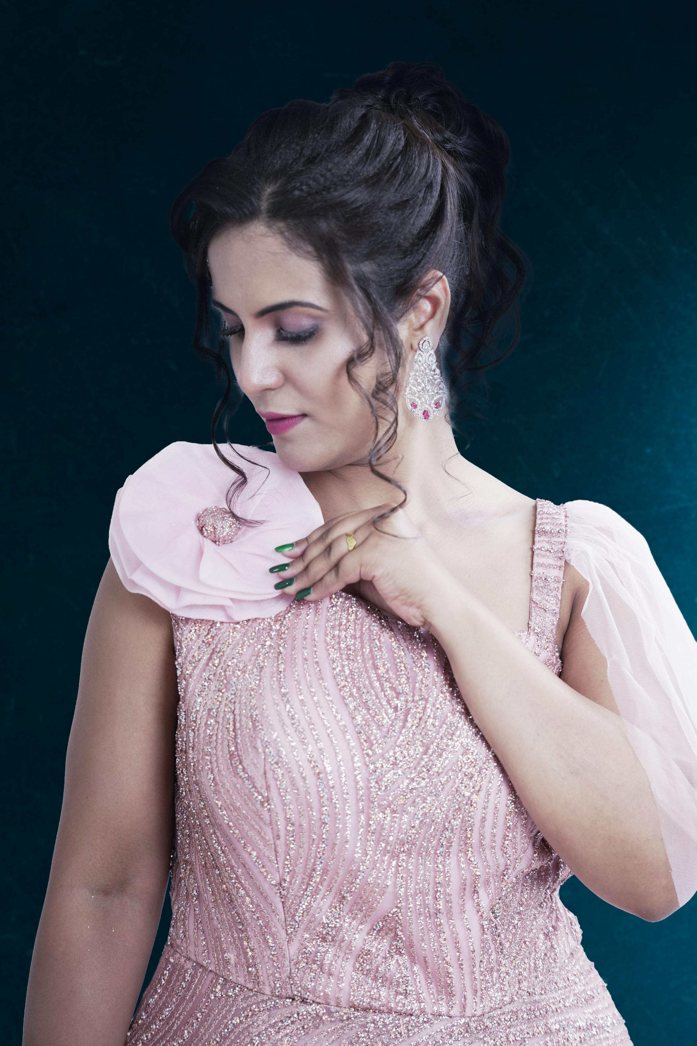 Elegant Pink Evening Gown