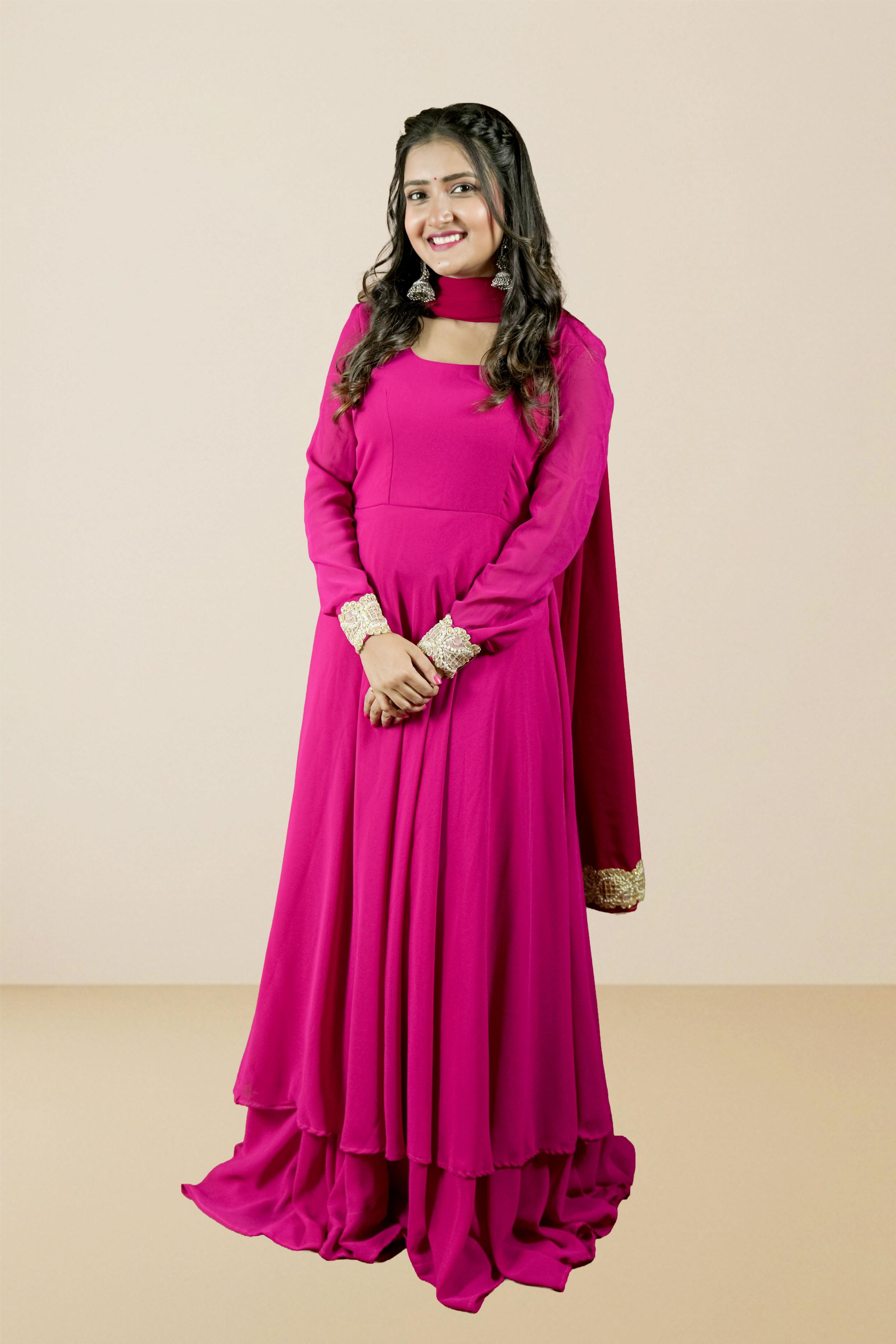 Magenta Luxe Anarkali Set