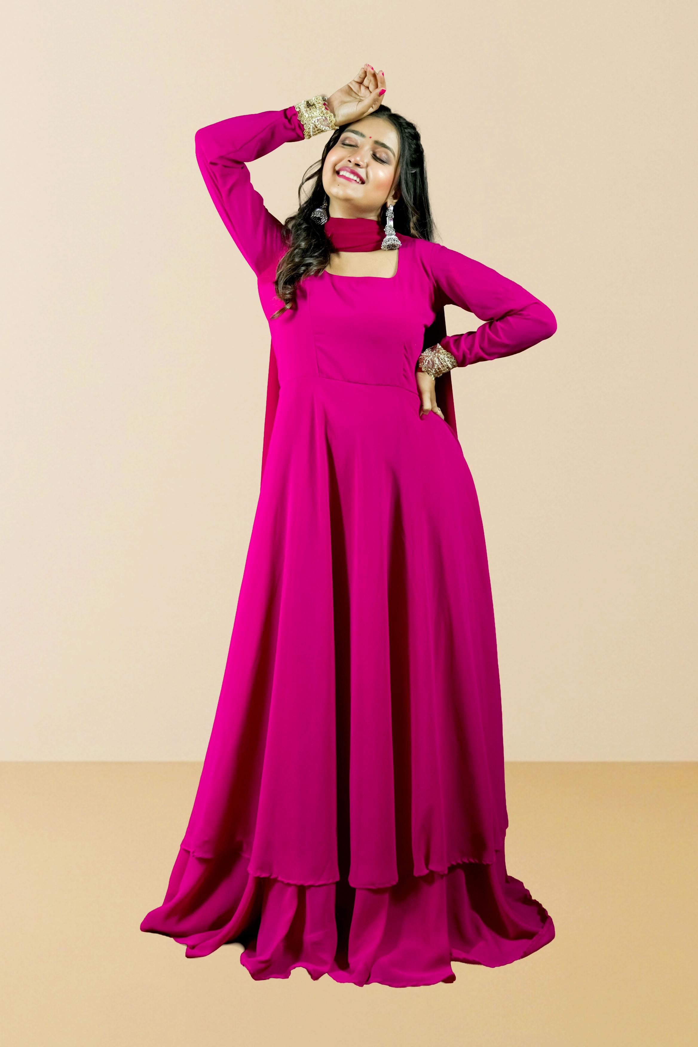 Magenta Luxe Anarkali Set