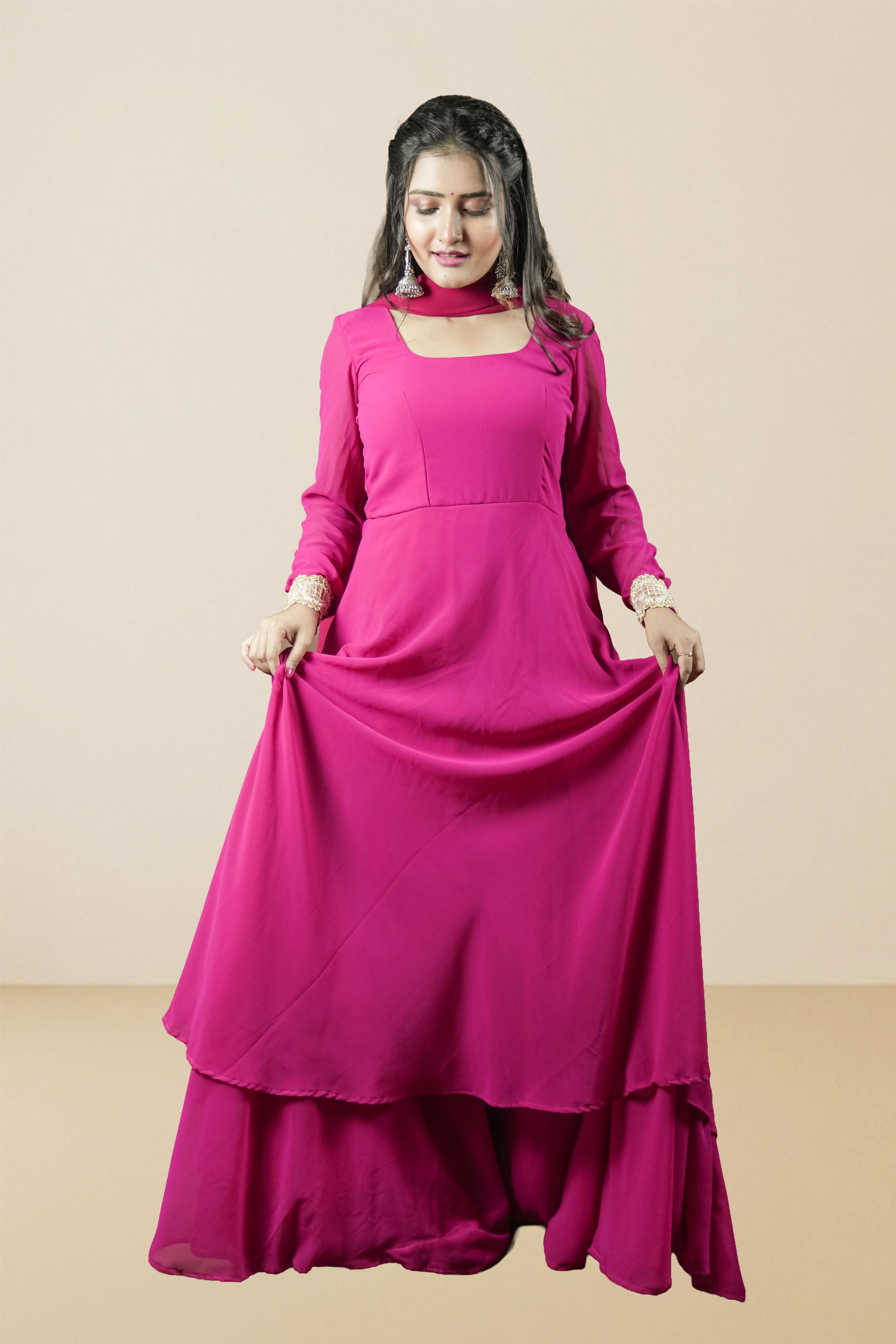 Magenta Luxe Anarkali Set