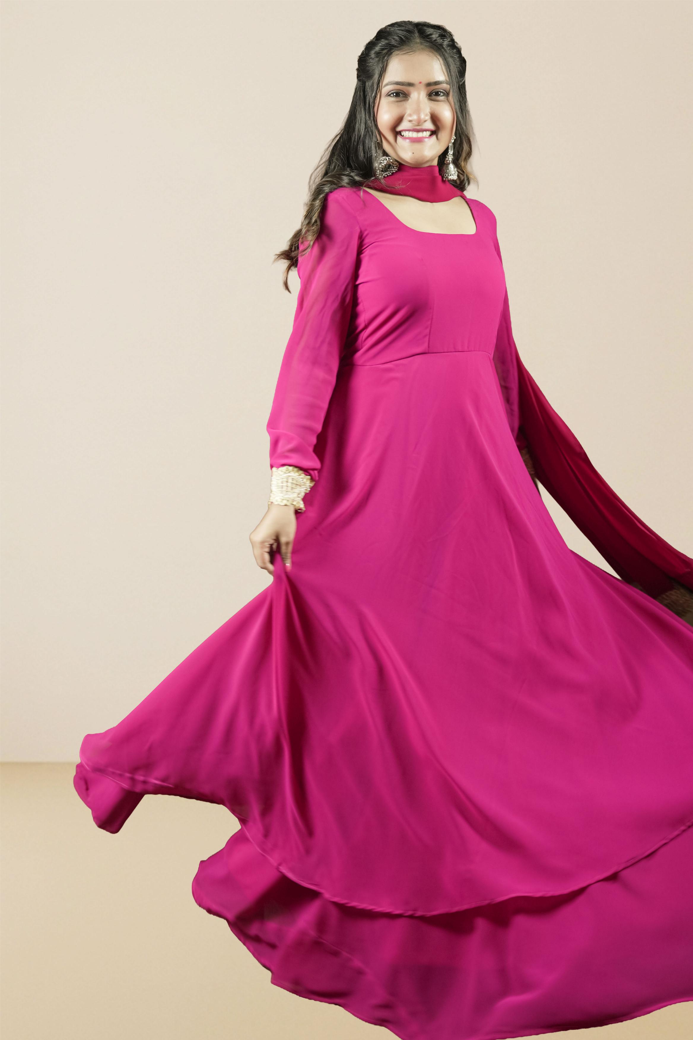 Magenta Luxe Anarkali Set
