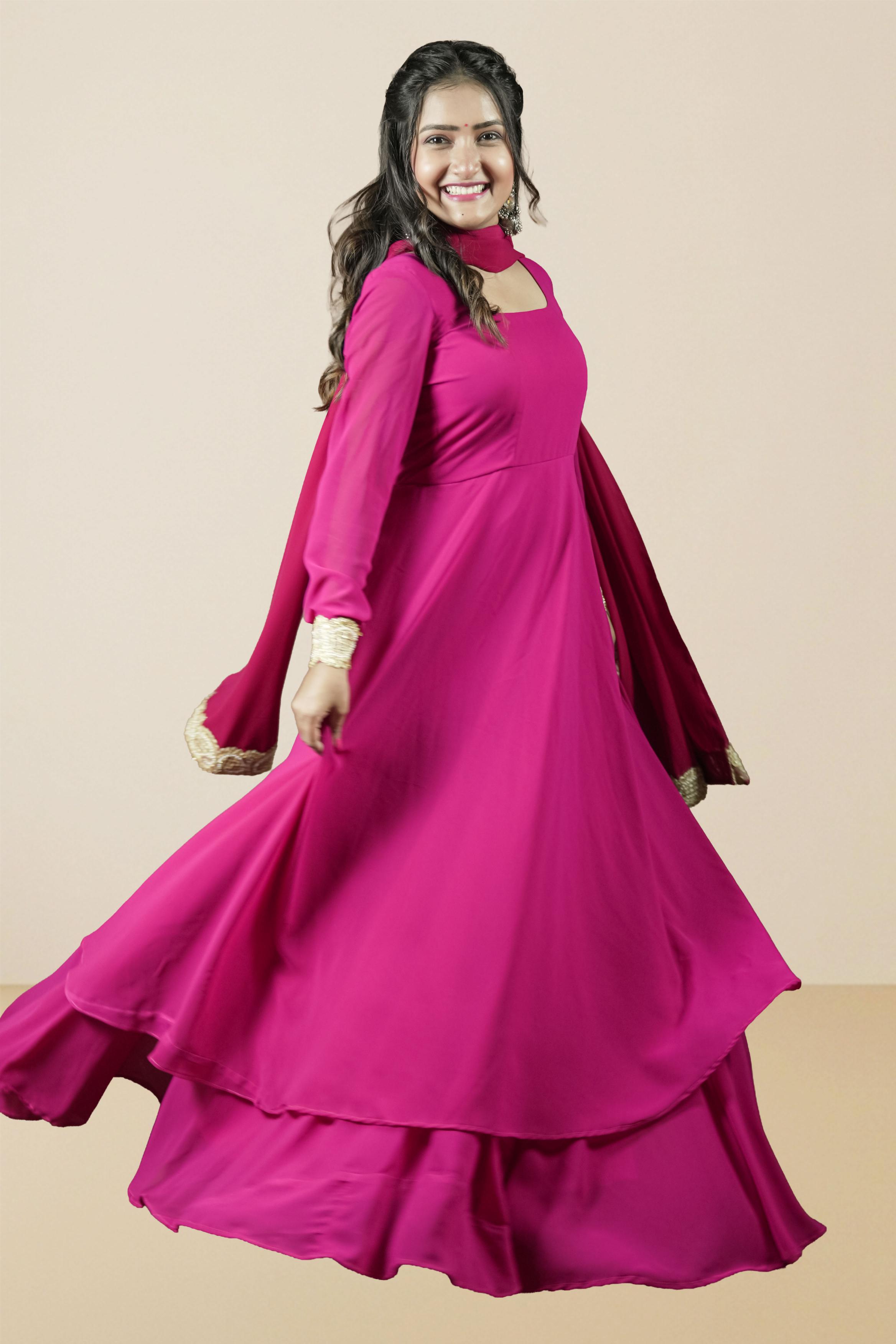 Magenta Luxe Anarkali Set