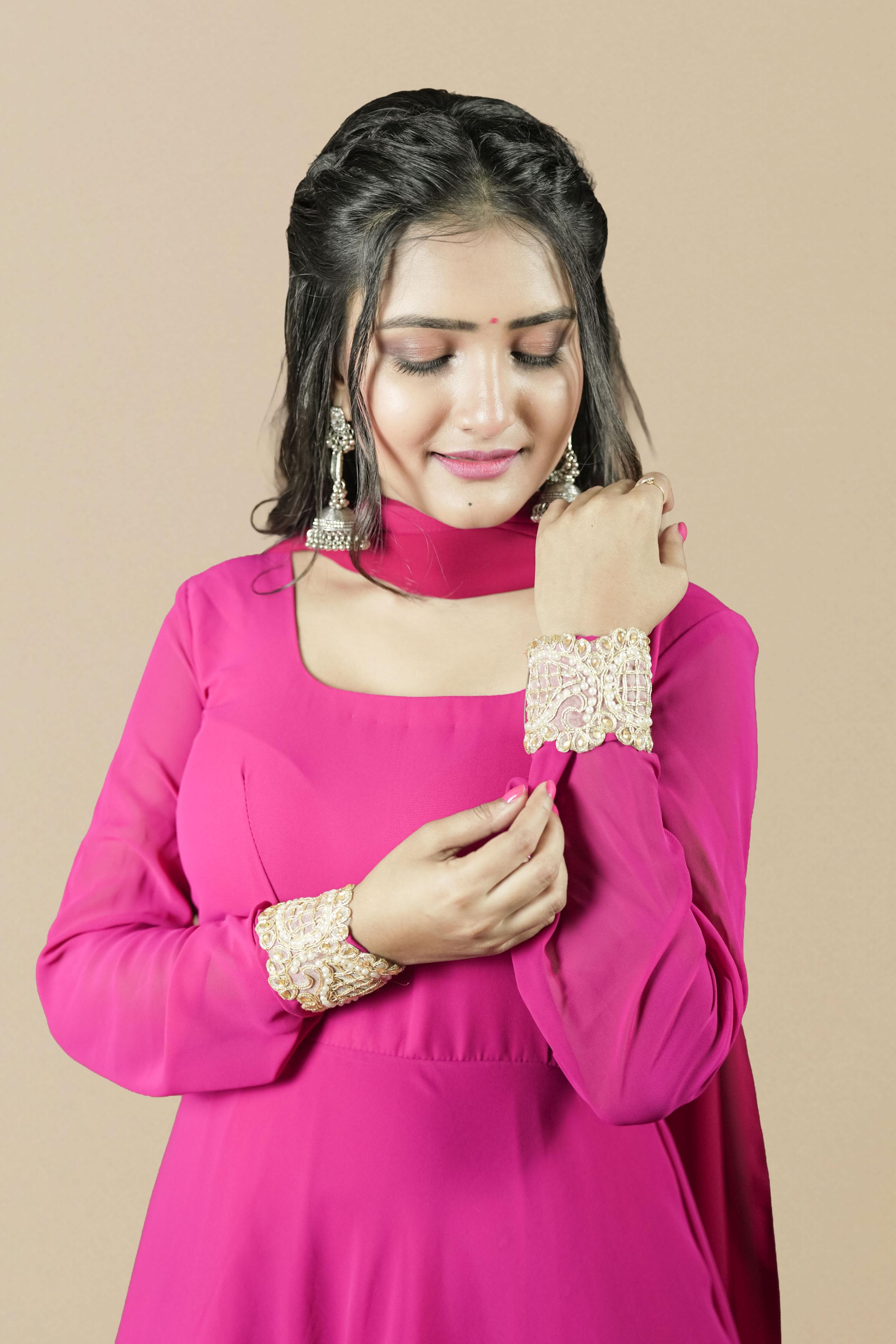 Magenta Luxe Anarkali Set