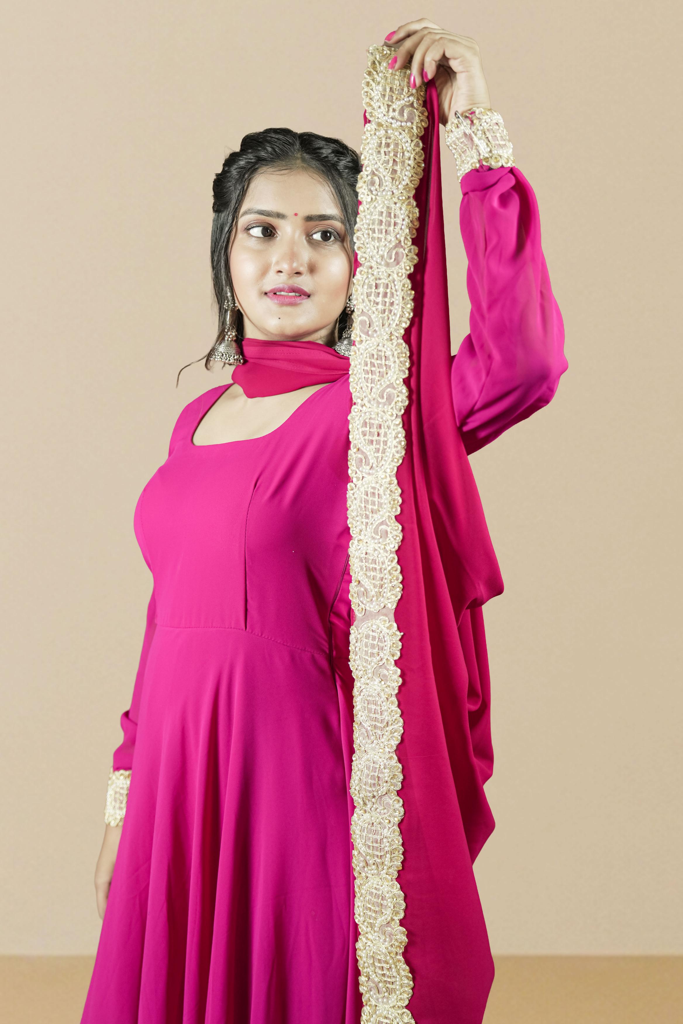 Magenta Luxe Anarkali Set