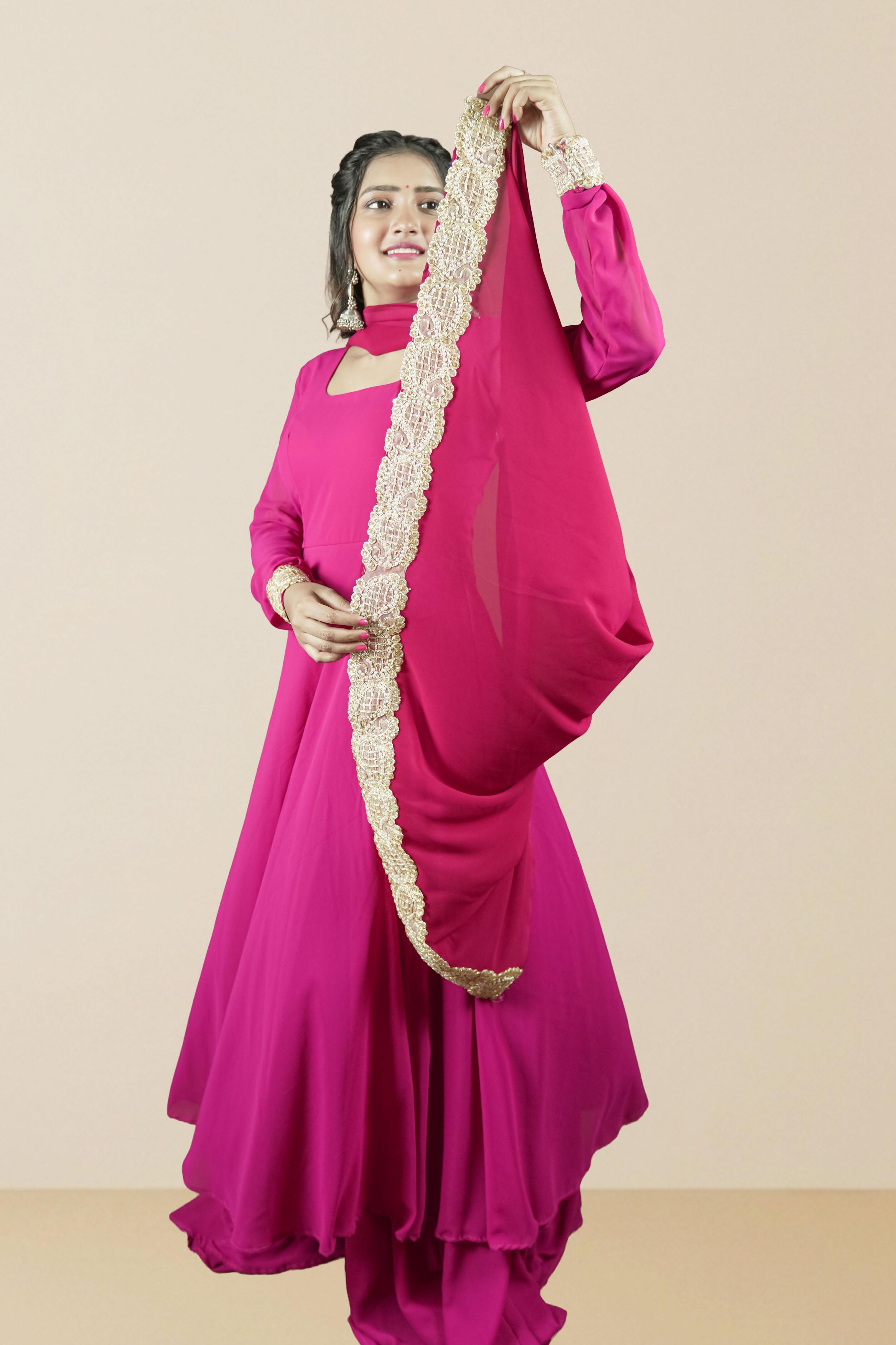 Magenta Luxe Anarkali Set