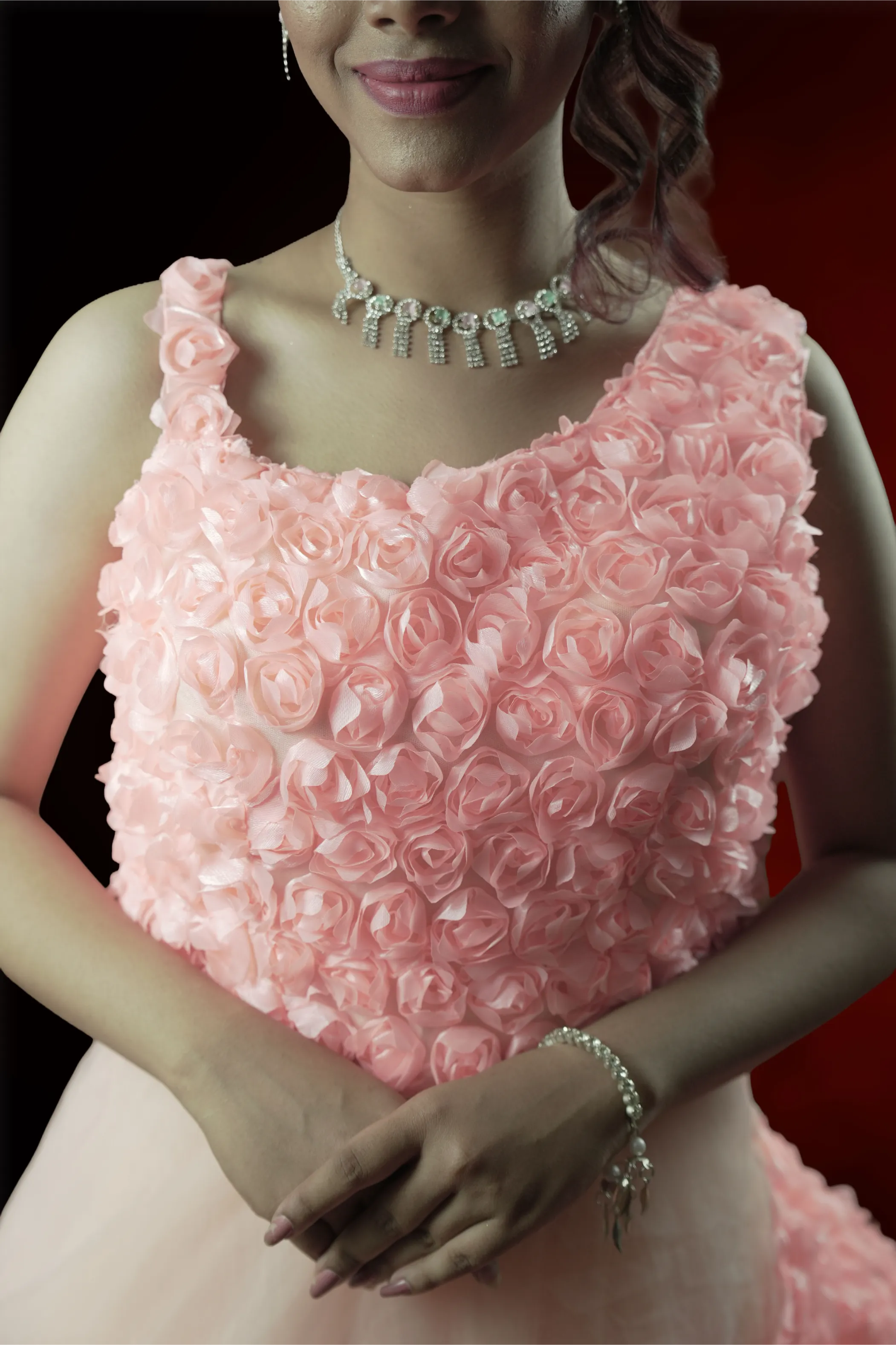 Blossom Peach Rose Patel Gown