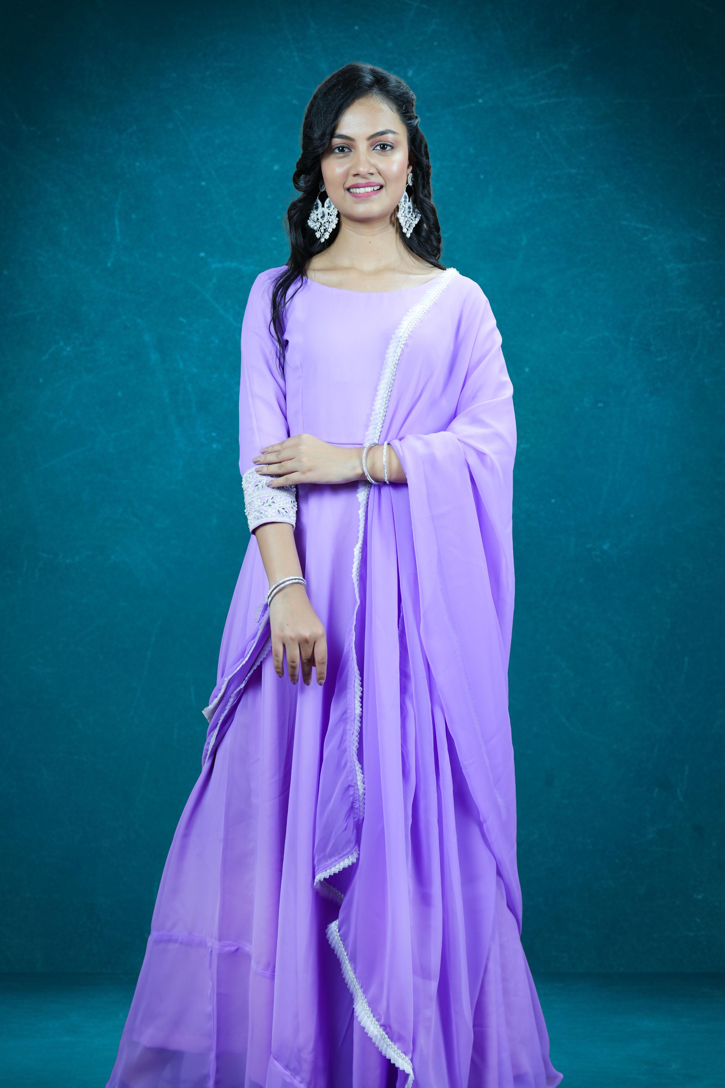Lavender Elegance Anarkali Set